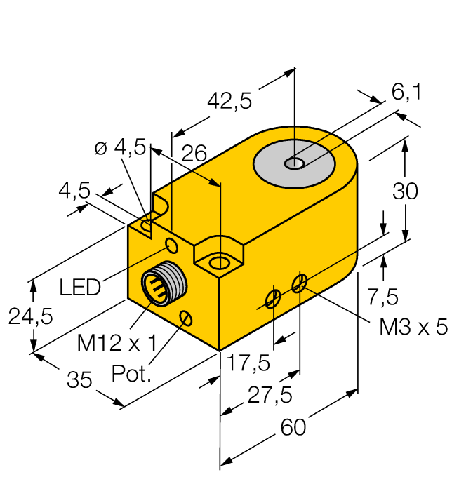 Датчик индуктивный-кольцевой датчик TURCK BI6R-W30 Датчики магнитного поля (Холла)