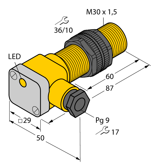 Датчик индуктивный TURCK BI10U-P30SK Датчики положения (расстояния)