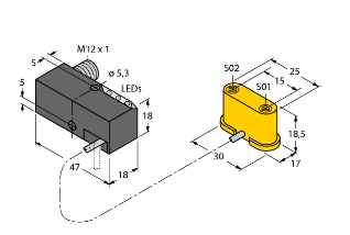 Датчик индуктивный-комплект мониторинга для сварочных клещей TURCK NI1.5-VEP Датчики положения (расстояния)