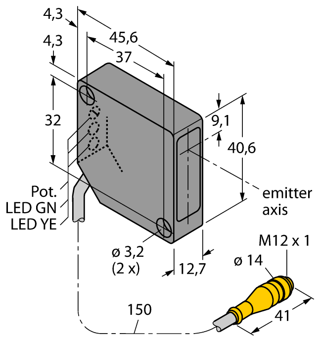 Turck Banner PD45VP6C100Q Датчики оптические