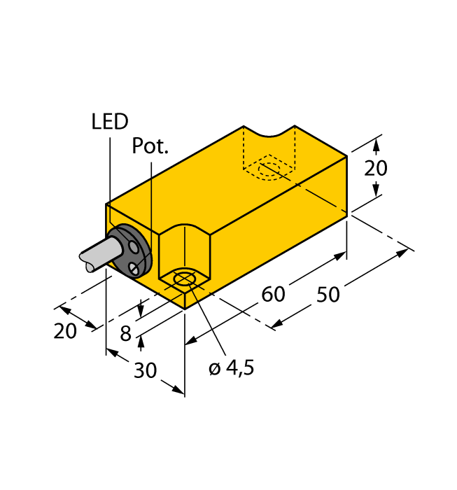 Датчик емкостной TURCK BCF10-Q20L60 Датчики положения (расстояния)