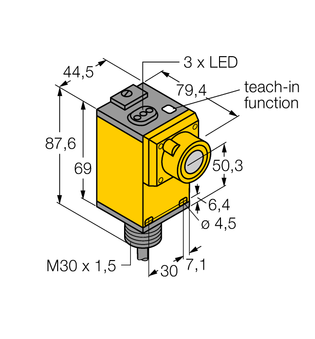 Датчик ультразвуковой-диффузионный датчик TURCK Banner Q45UR3LIU64C Датчики магнитного поля (Холла)