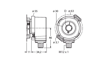 Энкодер инкрементальный-линейка Industrial TURCK REI-12H12E Датчики положения (расстояния)