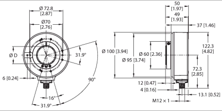 Turck REI-43H40S Датчики положения (расстояния)