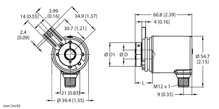 Энкодер угловой абсолютный-многооборотный линейка Industrial TURCK REM-98B8T Датчики положения (расстояния)