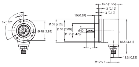 Энкодер угловой абсолютный-многооборотный линейка Industrial TURCK REM-103S6S Датчики положения (расстояния)