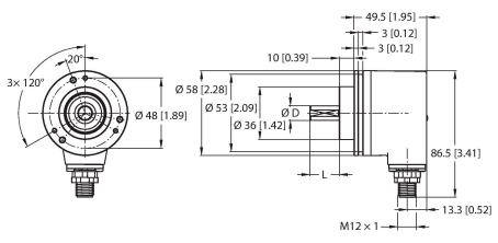 Энкодер угловой абсолютный-многооборотный линейка Industrial TURCK REM-103SA0C Датчики положения (расстояния)