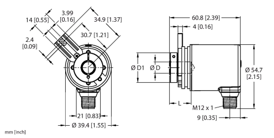 Энкодер угловой абсолютный-однооборотный – IO-Link линейка Industrial TURCK RES-183B6T Датчики положения (расстояния)