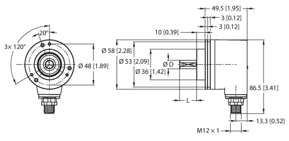 Энкодер угловой абсолютный-однооборотный – IO-Link линейка Industrial TURCK RES-186S10C Датчики положения (расстояния)