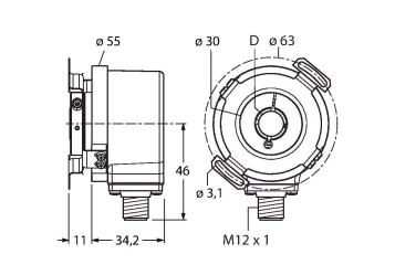 Энкодер инкрементальный-линейка Industrial TURCK RI-12H12S1 Датчики положения (расстояния)