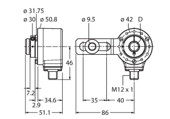 Энкодер инкрементальный-линейка Industrial TURCK RI-12I12S1 Датчики положения (расстояния)