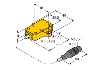 Энкодер миниатюрный с аналоговым выходом линейка Premium TURCK RI-90P2QR14 Датчики положения (расстояния)