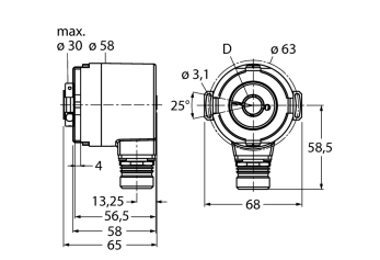 Энкодер угловой абсолютный-многооборотный линейка Industrial TURCK RM-35H12E Датчики положения (расстояния)