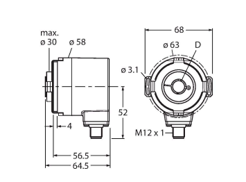 Энкодер угловой абсолютный-многооборотный линейка Industrial TURCK RM-35I10E Датчики положения (расстояния)