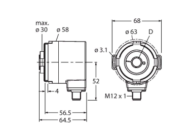 Энкодер угловой абсолютный-многооборотный линейка Industrial TURCK RM-35I12E Датчики положения (расстояния)