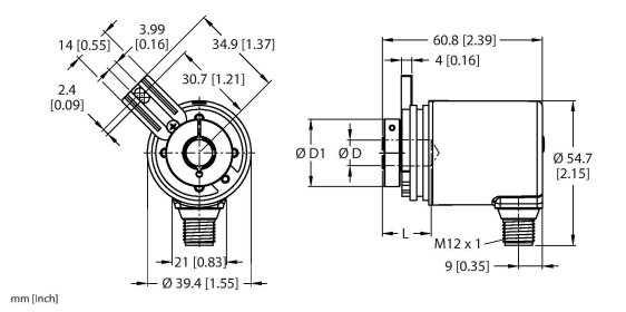 Энкодер угловой абсолютный-многооборотный линейка Industrial TURCK RM-98C10T Датчики положения (расстояния)