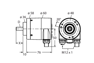 Энкодер угловой абсолютный-многооборотный линейка Industrial TURCK RM-103T10C Датчики положения (расстояния)