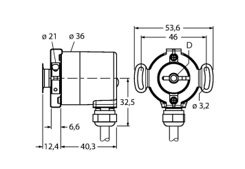 Энкодер угловой абсолютный-однооборотный линейка Industrial TURCK RS-07B6E Датчики положения (расстояния)