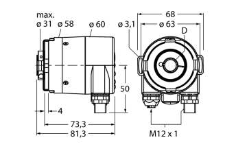 Turck RS-33B12E Датчики положения (расстояния)