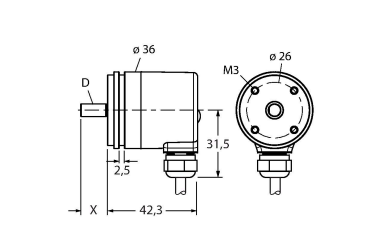 Энкодер угловой абсолютный-однооборотный линейка Industrial TURCK RS-44S6C Датчики положения (расстояния)