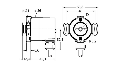 Энкодер угловой абсолютный-однооборотный линейка Industrial TURCK RS-48H8E Датчики положения (расстояния)