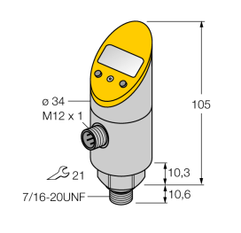 Датчик давления (вращаем.) с 2 переключающими выходами TURCK PS003V-505 Датчики оптические