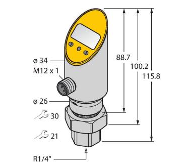 Датчик давления (вращаем.) с 2 переключающими выходами TURCK PS003V-511 Датчики положения (расстояния)