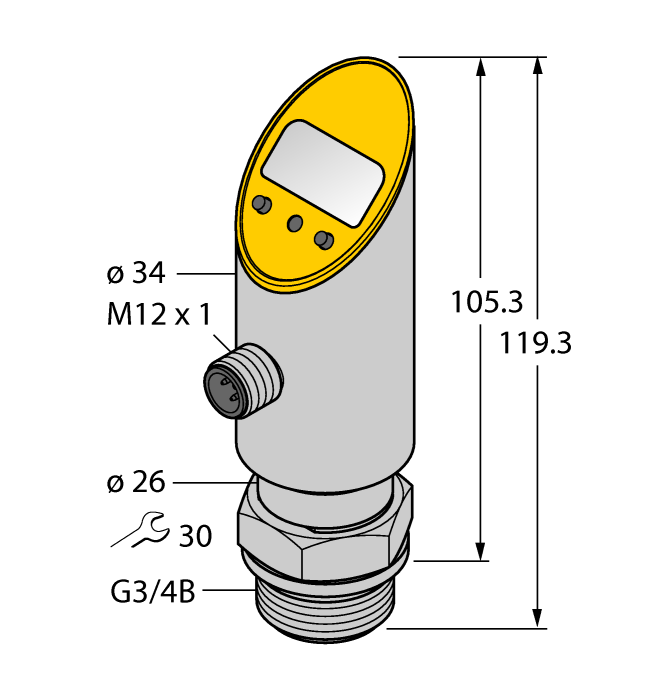 Датчик давления с 2 переключающими выходами TURCK PS025V-302 Датчики оптические