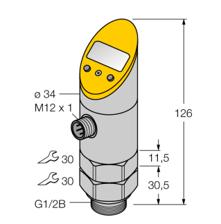 Датчик давления (вращаем.) с 2 переключающими выходами TURCK PS025V-609 Датчики оптические