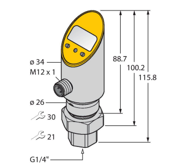 Датчик давления (вращаем.) с 2 переключающими выходами TURCK PS100R-510 Датчики положения (расстояния)