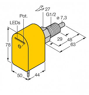 Датчик потока погружного типа TURCK FCS-GL1/2A4P Датчики оптические