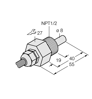 Датчик потока погружного типа TURCK FCS-N1/2T Датчики оптические