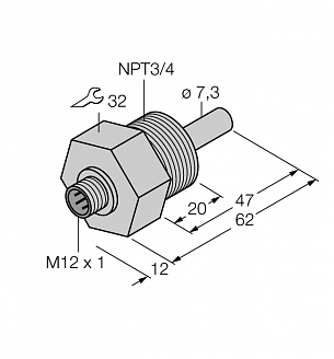 Датчик потока погружного типа TURCK FCS-N3/4A4 Датчики оптические