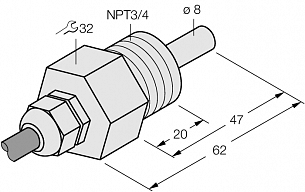 Датчик потока погружного типа TURCK FCS-N3/4T Датчики оптические