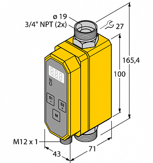 Расходомер-измерение скорости потока, встраиваемый в линию TURCK FTCI-N3/4D19A4P Датчики магнитного поля (Холла)