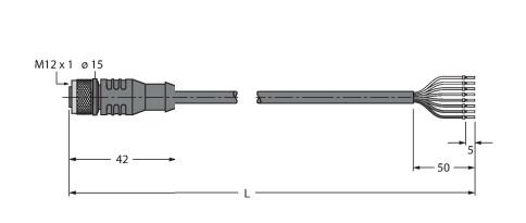 Кабель привода и датчика TURCK E-RKGV 8T Защита кабеля