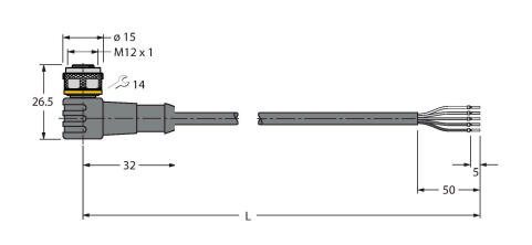 Кабель привода и датчика TURCK E-WKC 8T Защита кабеля