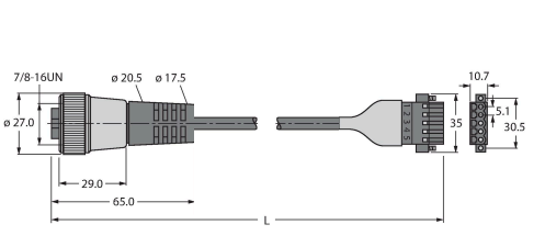 Кабель привода и датчика TURCK RKM CBC5 Кабели