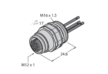 Розетка фланцевая, фронтальный монтаж TURCK EC-FKD4.5 Опоры и конструкции