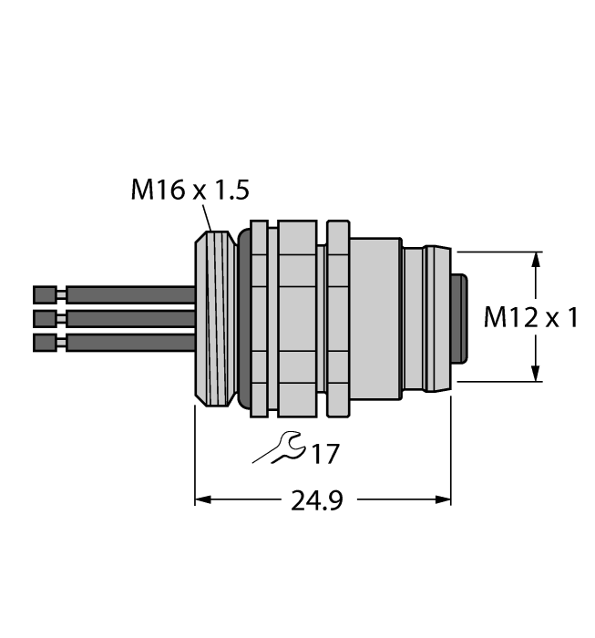 Розетка фланцевая, фронтальный монтаж TURCK EC-FKDW4.54 Опоры и конструкции