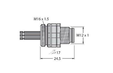 Вилка фланцевая, фронтальный монтаж TURCK EC-FSDW4.54 Опоры и конструкции