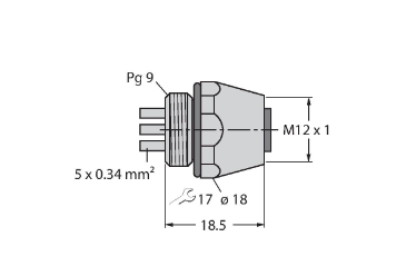 Соединитель монтажный гнездовой TURCK FKW5L Кабеленесущие системы