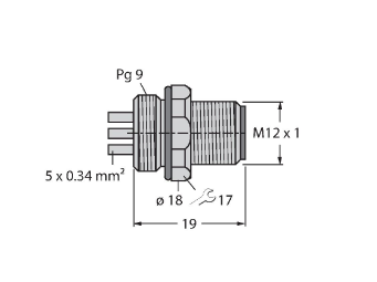 Розетка фланцевая TURCK FSW5L Опоры и конструкции