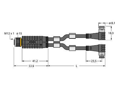 Разветвитель привода и датчика TURCK VBRK-2RKC Датчики освещенности, фотореле