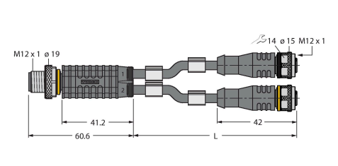 Разветвитель привода и датчика TURCK VBRS 2RKC Датчики освещенности, фотореле