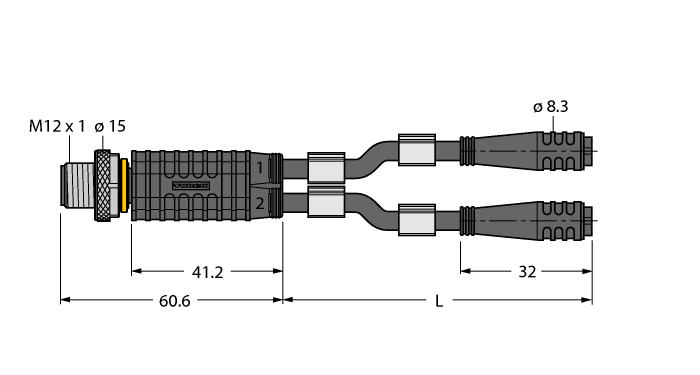 Разветвитель привода и датчика TURCK VBRS 4.4-2PSG Датчики освещенности, фотореле