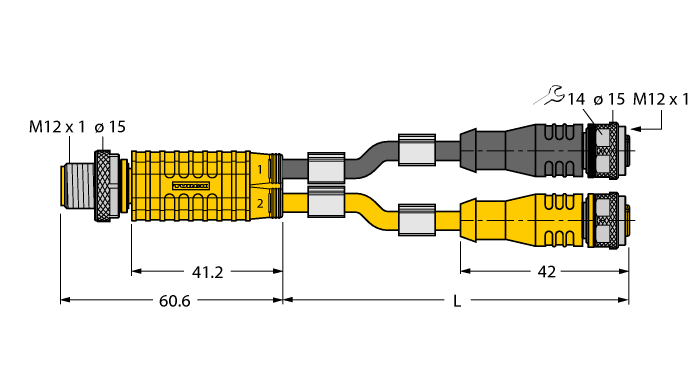 Разветвитель привода и датчика TURCK VBRS 4.4-2RKC4.880T Датчики освещенности, фотореле