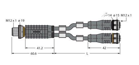 Разветвитель привода и датчика TURCK VBRS 4.4-2RS Датчики освещенности, фотореле