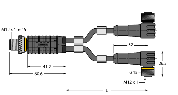 Разветвитель привода и датчика TURCK VBRS 4.4-2WK Датчики освещенности, фотореле