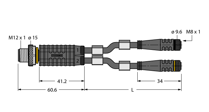 Разветвитель привода и датчика TURCK VBRS 4.5-2VC8S Датчики освещенности, фотореле